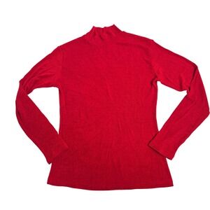 Vtg y2k Charlotte Russe‎ Sz M Slinky Red Mock Neck Long Sleeve Knit Top Women's